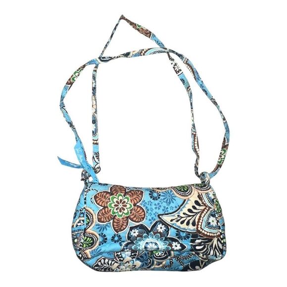 Vera Bradley Bali Blue Amy Crossbody Bag Purse Floral Tropical EUC - Picture 2 of 5